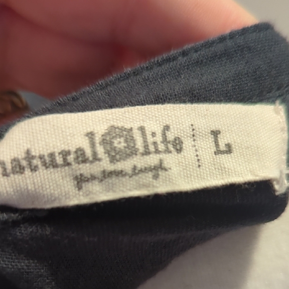 NATURAL LIFE Black Blouse with Colorful Embroidery - Picture 7 of 8